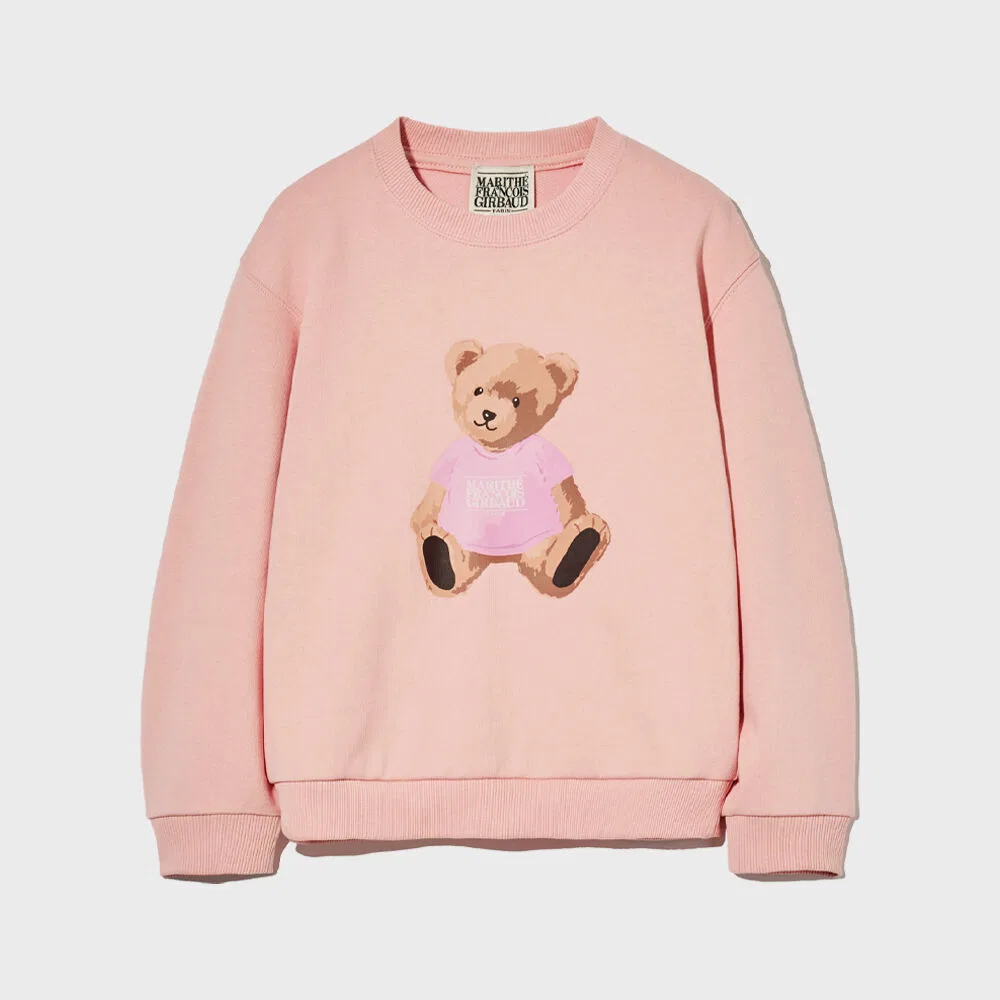 Детский свитшот с медведем Mari кораллового цвета от Marithé Kids — фото 2