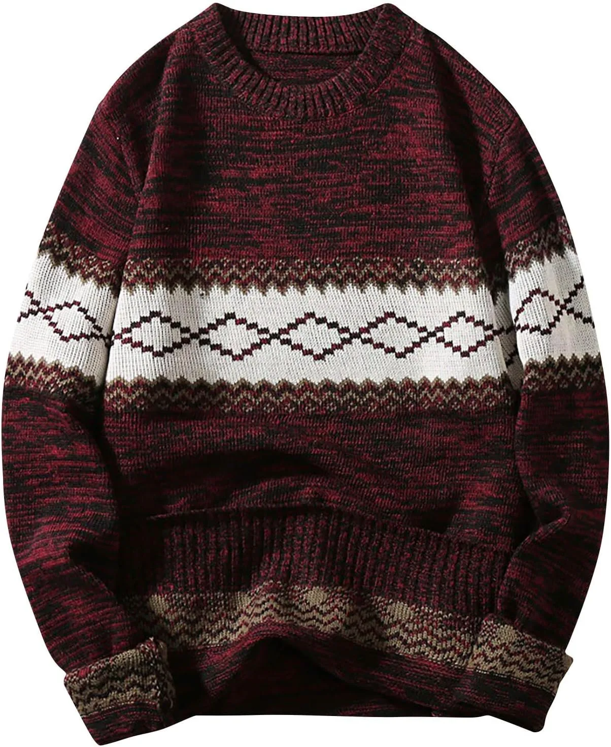 

Мужской свитер с принтом Diamond Print, длинный рукав, Plus Size Dgoopd