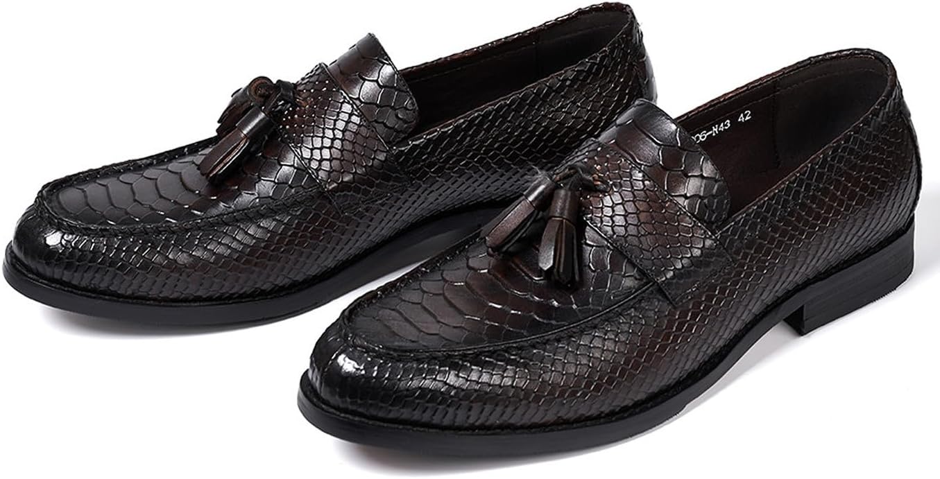 

Мужские лоферы Santimon с кисточками, формальные туфли без шнурков, из натуральной кожи с круглым носком, мокасины, Coffee