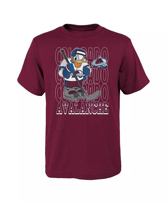 

Футболка Big Boys and Girls бордового цвета Colorado Avalanche Disney Donald Duck Three-Peat Outerstuff