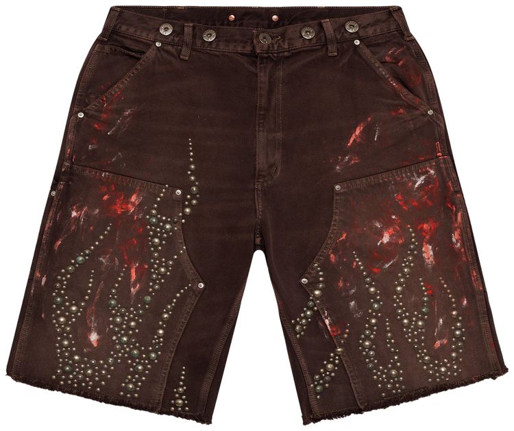 

Шорты Hellstar Studded Denim Shorts 'Brown', коричневый