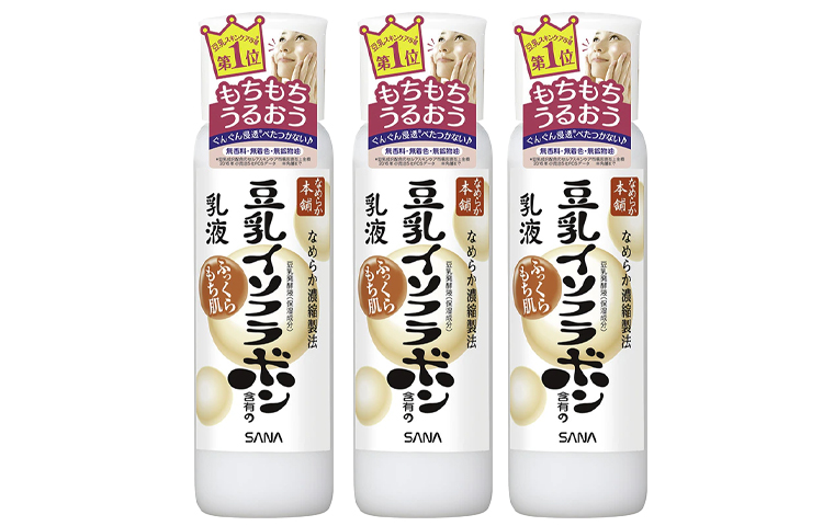 Соевое молочное лосьон для кожи Beauty Skin Lotion осветляющий, увлажняющий и питающий 150мл*3 Sana — фото 2
