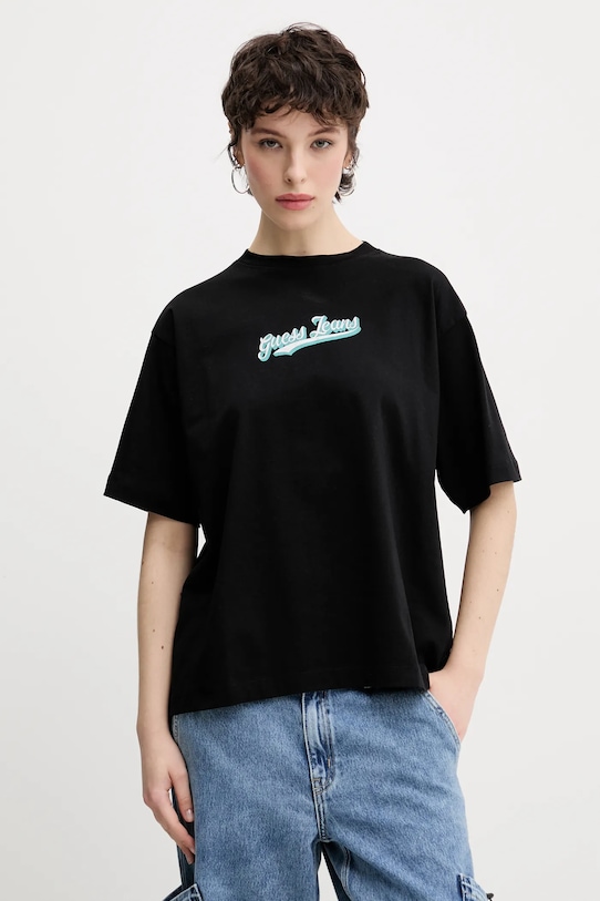 

Хлопковая футболка Guess Jeans, черный
