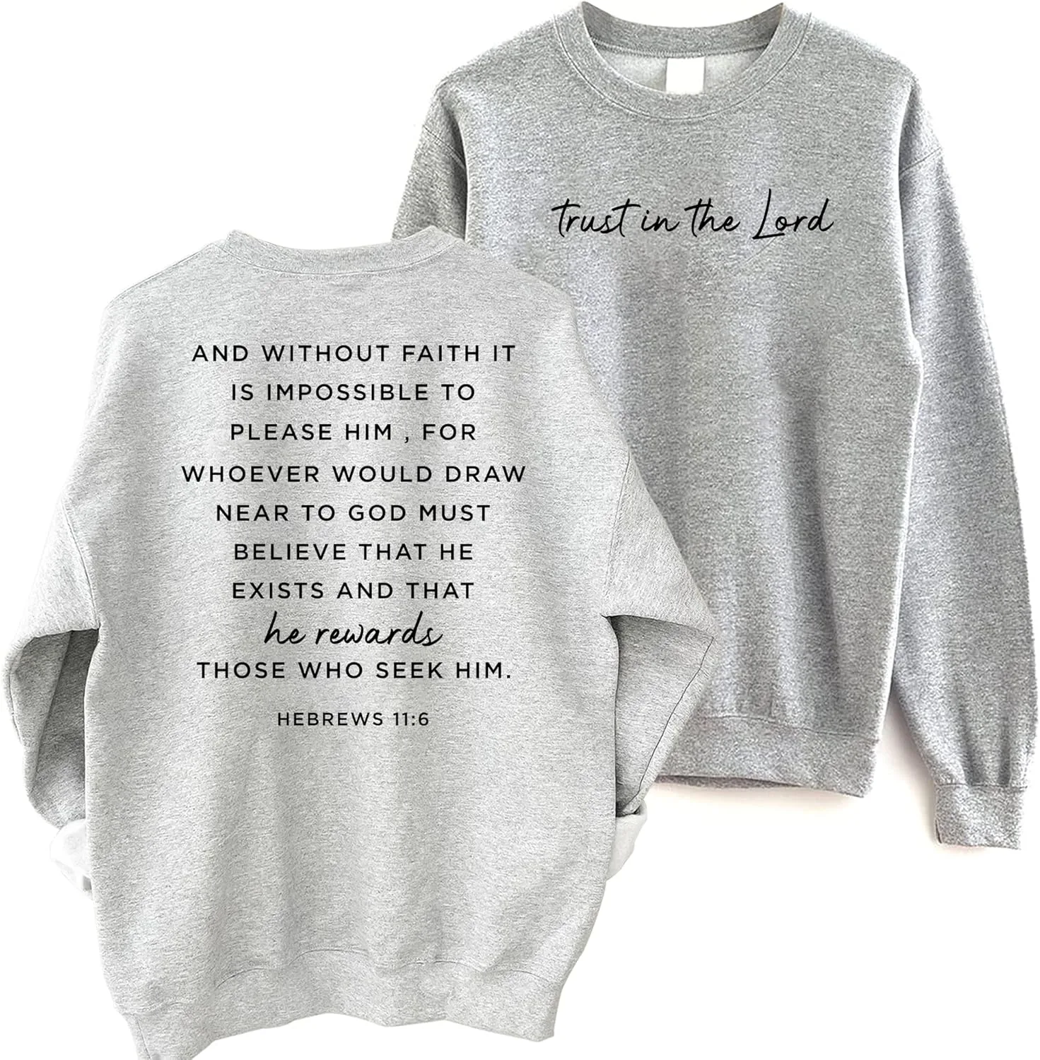 

Толстовка Trust In The Lord с принтом Hebrews 11:6 SsofieStore