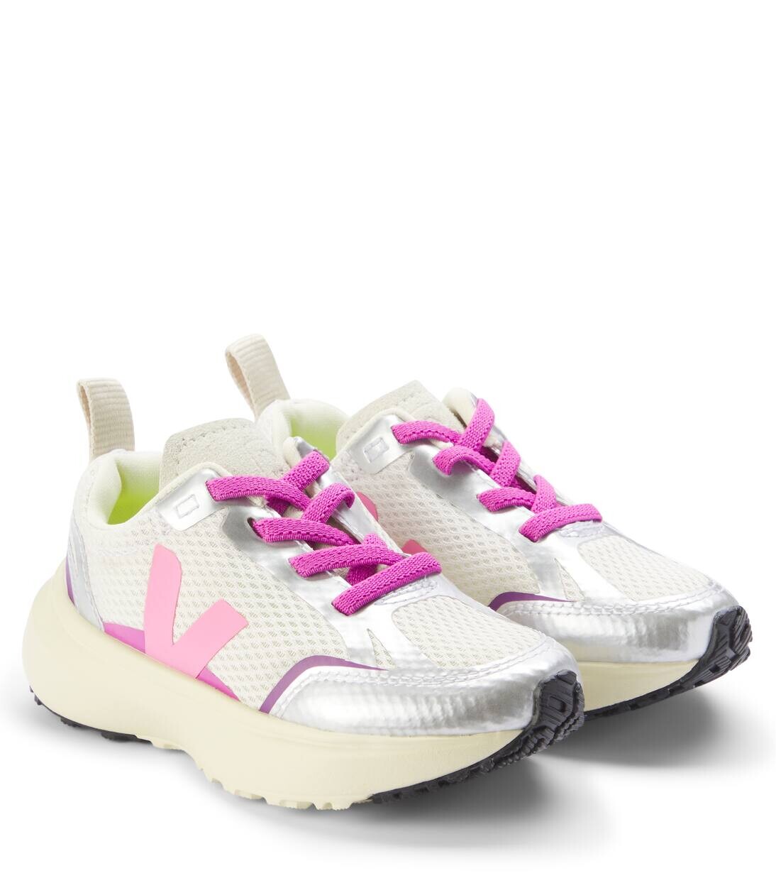 

Канареечные кроссовки Veja Kids, цвет gravel_malibu_silver