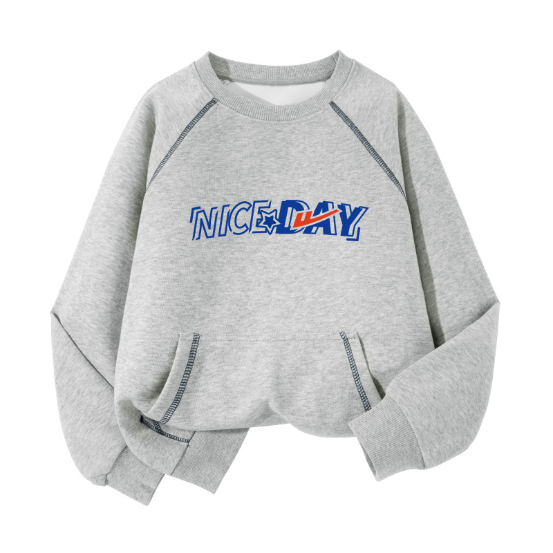 

Детский свитшот с круглым вырезом Moderate WARRIOR, серый синий красный