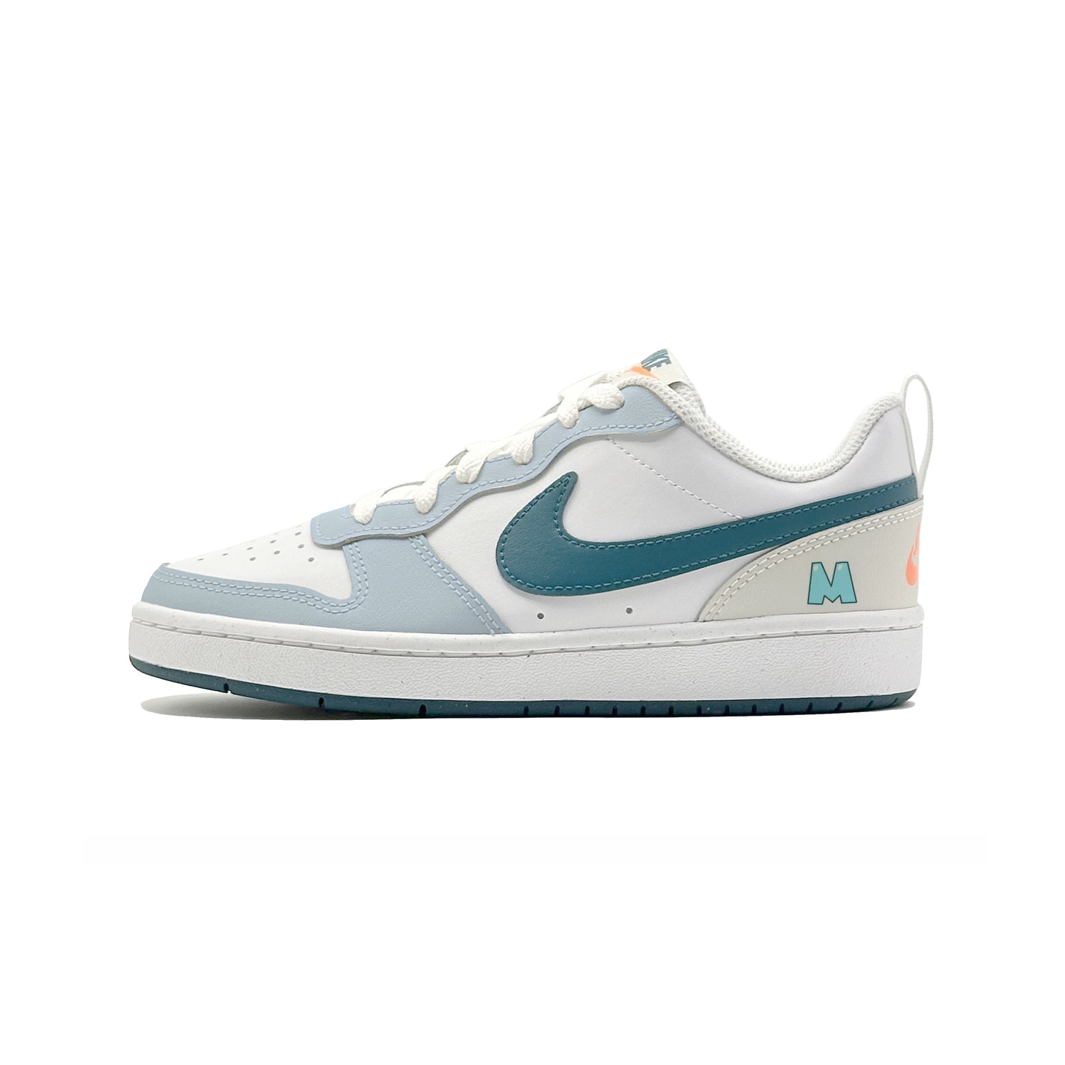 

Nike Court Borough 2 Mist Shadow синтетическая кожа нескользящие устойчивые к истиранию низкие детские скейтбординг кроссовки