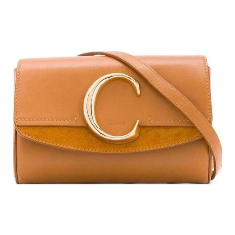 

Chloé Сумка через плечо Хлоя из замши теленка коричневая