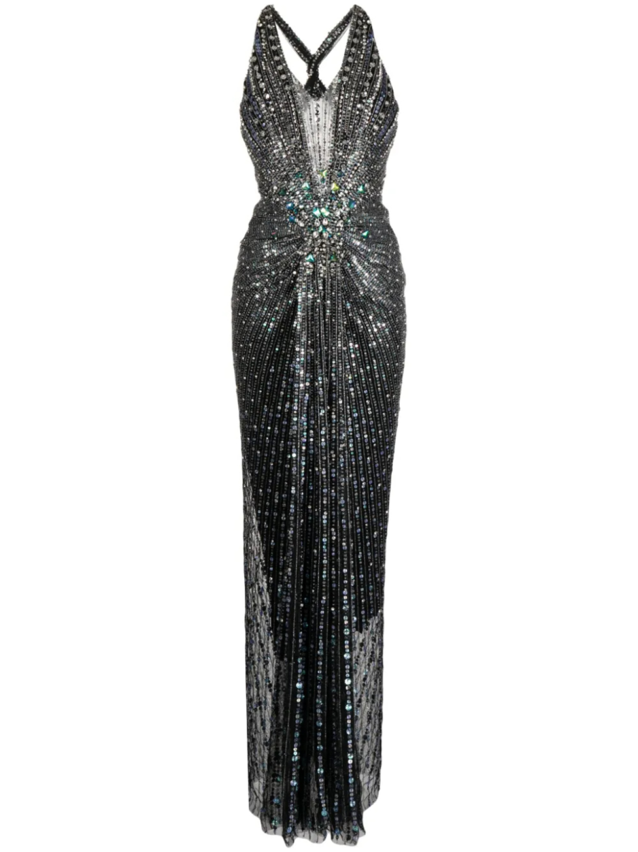 

Jenny Packham вечернее платье Lana с кристаллами, металлик