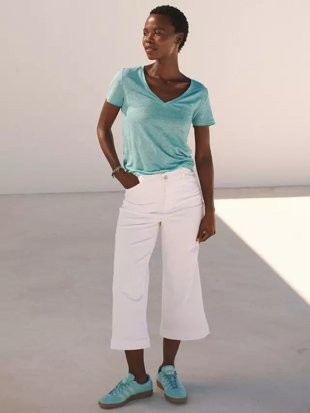 

Джинсы NRBY Asha Cotton Wide Leg Crop, белый