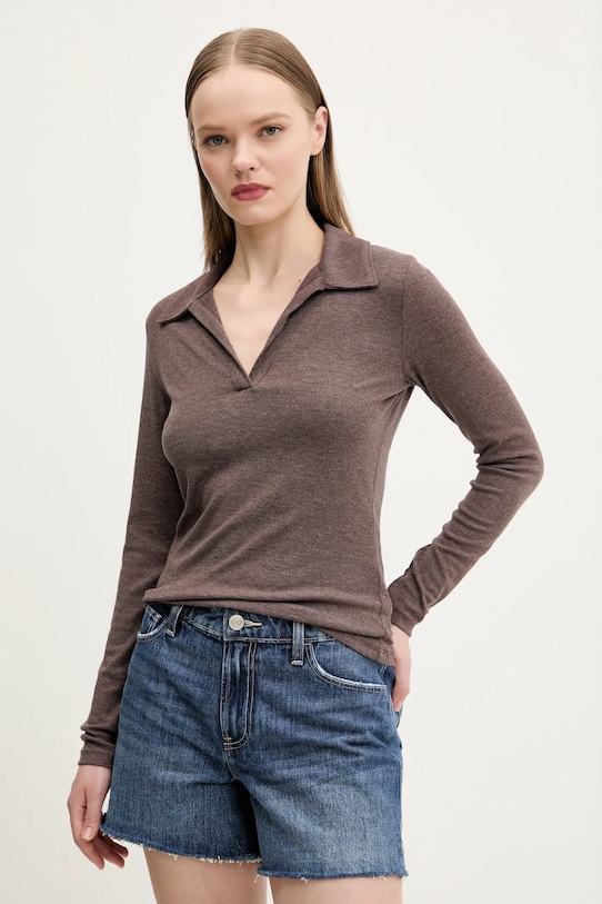 

Лонгслив Abercrombie & Fitch, коричневый