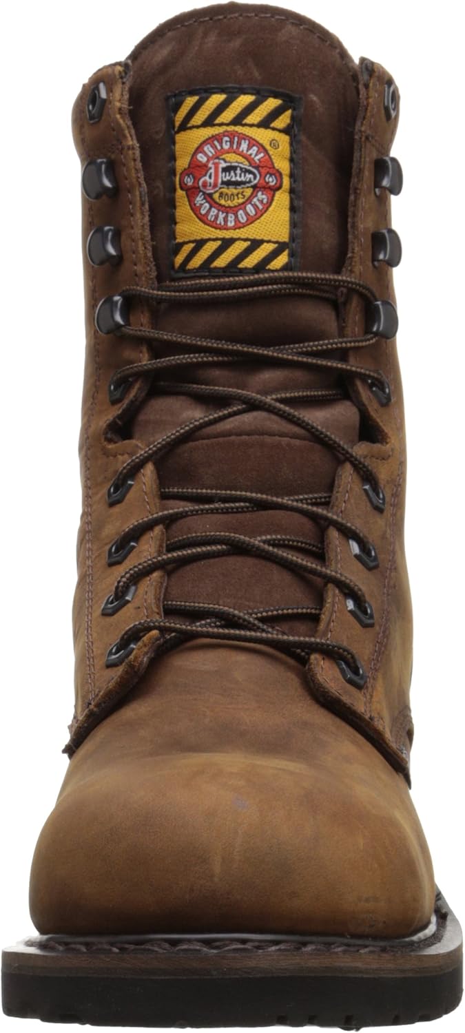 Мужские ботинки Justin Boot Company Wyoming с водонепроницаемым стальным носком, коричневые — фото 2