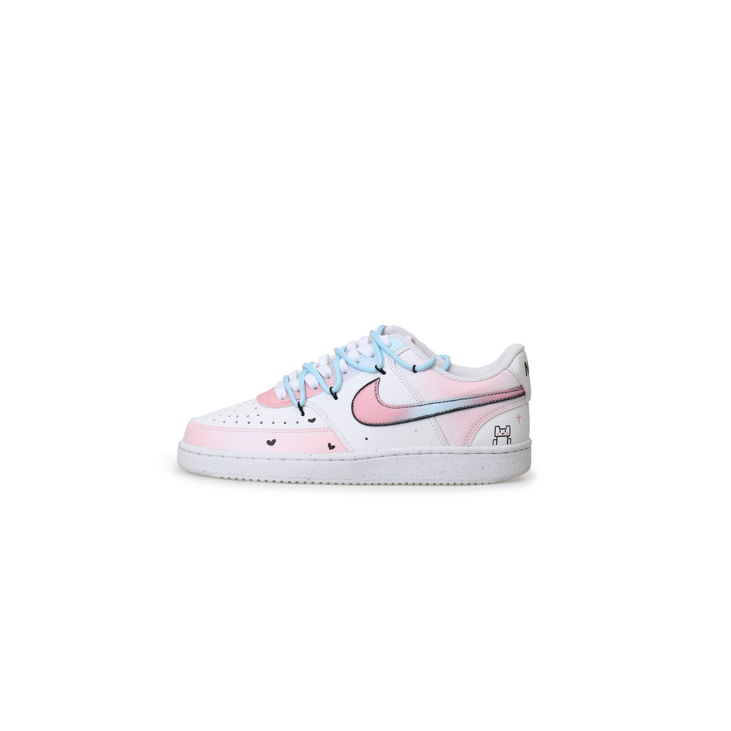 

Кроссовки Nike Court Vision Low Skateboarding Shoes Women's Low-top Black/white/pink/blue, розовый