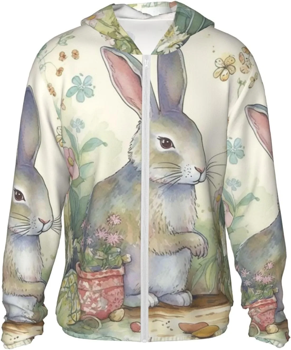 

Мужская толстовка с капюшоном UPF 50+ Garden Bunny, на молнии SDTYKHJ