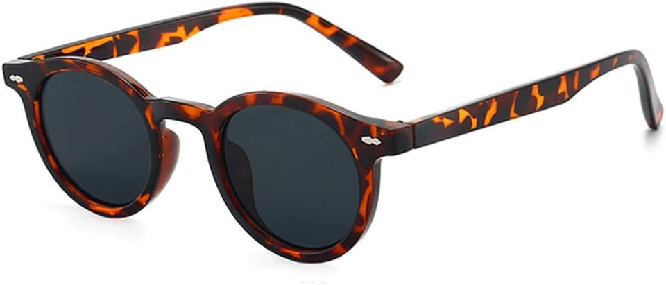 

Модные круглые солнцезащитные очки для мужчин и женщин в стиле ретро, ​​маленькая оправа, классические очки, женские очки, черные, с леопардовым принтом, зеленые, синие, UV400 KTUCN, Leopard Grey