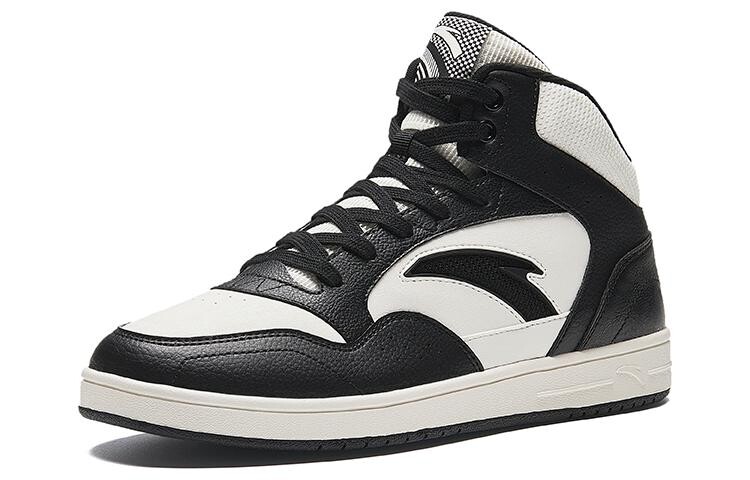 Кроссовки ANTA Skateboarding Shoes Men High-top Ivory/Black, белый — фото 2