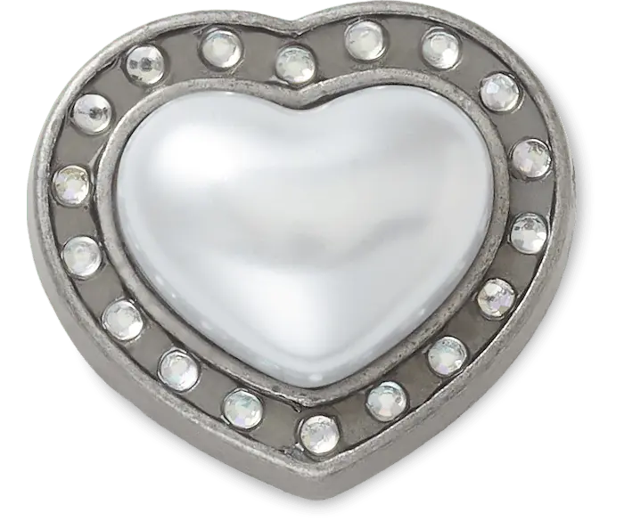 

Джиббитсы Silver Pearl Heart Gem Crocs