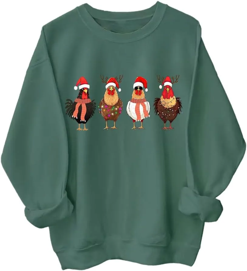 

Свитшот с рождественским цыпленком SIMJEW