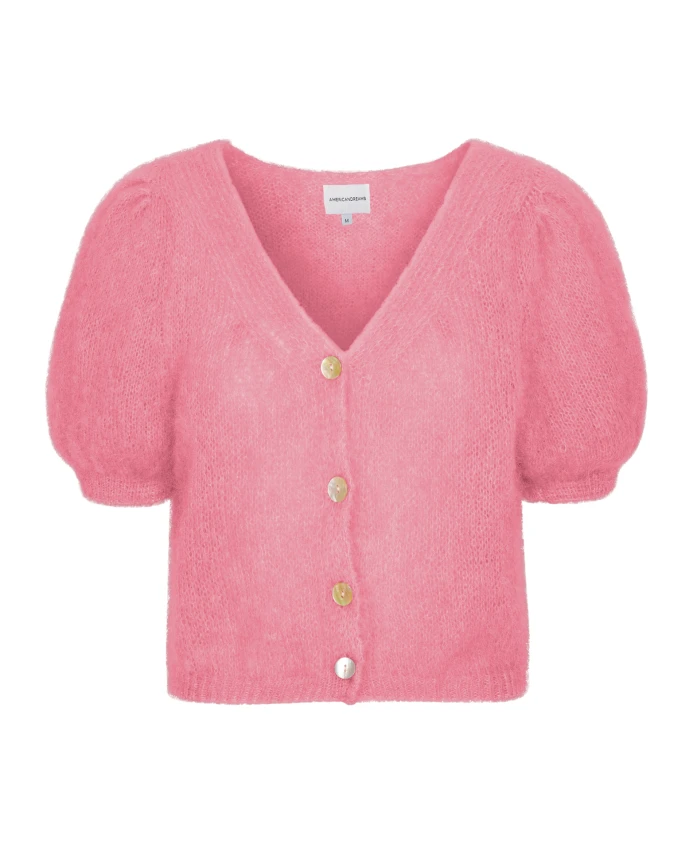

Мохеровый кардиган с V-образным вырезом Americandreams, розовый
