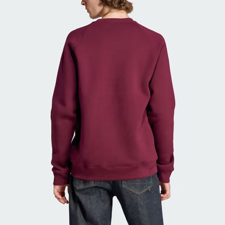 Толстовка с трилистником мужская бордовая Adidas Originals, цвет Burgundy — фото 3