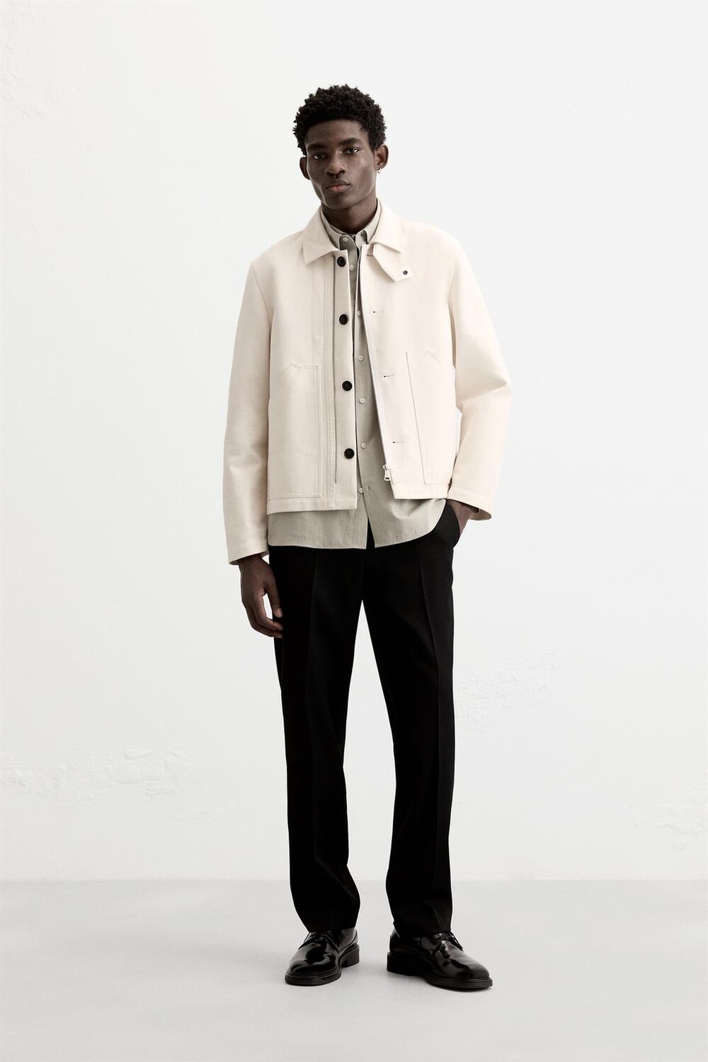 

Куртка на пуговицах ZARA, экрю