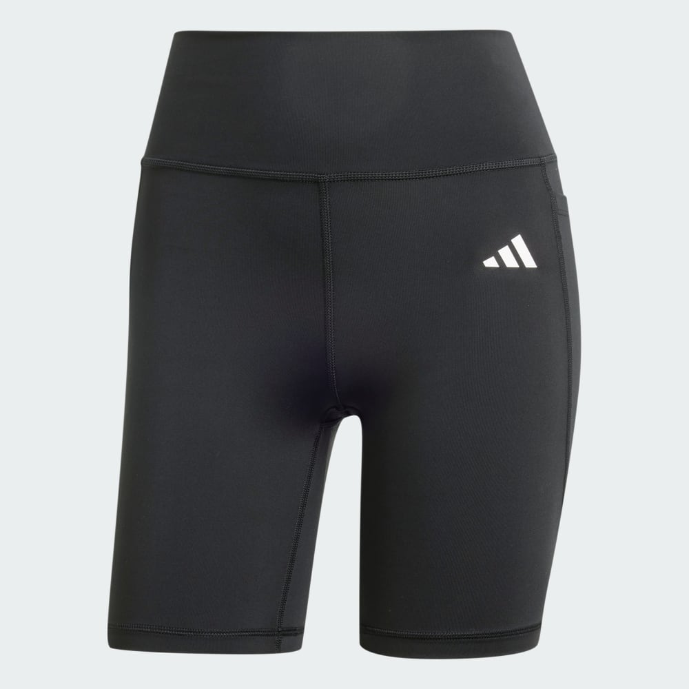 Спортивные шорты-леггинсы Adidas Optimé Essentials Stash Pocket 7-Inch Short Leggings, черный — фото 4