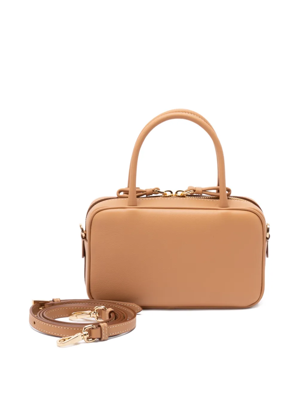 Сумка-тоут Bauletto с треугольным логотипом Prada, бежевый — фото 2