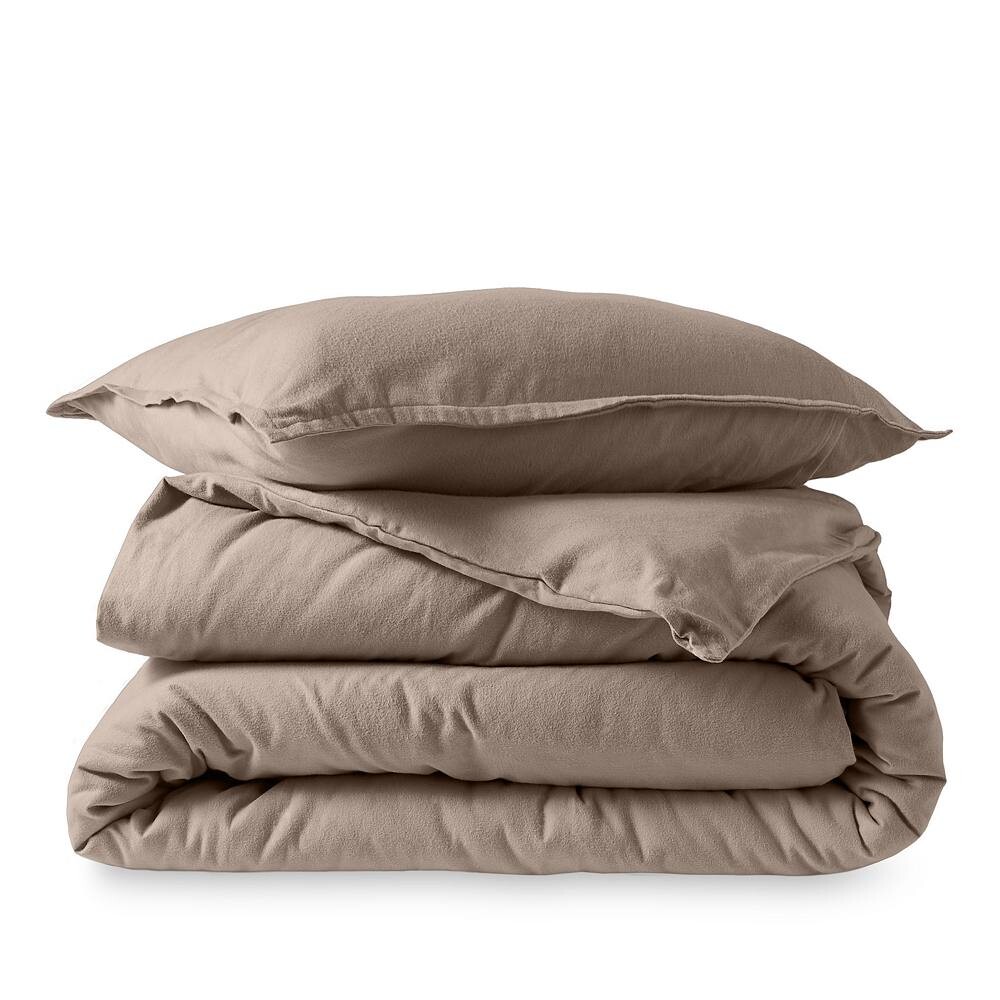 

Комплект пододеяльников из хлопковой фланели Bare Home, цвет Taupe