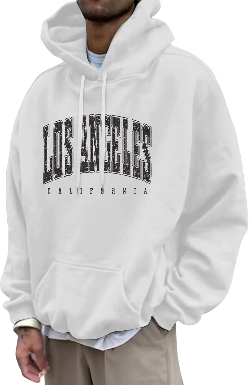 

Лос-Анджелес винтажный худи для мужчин с капюшоном и графическим принтом