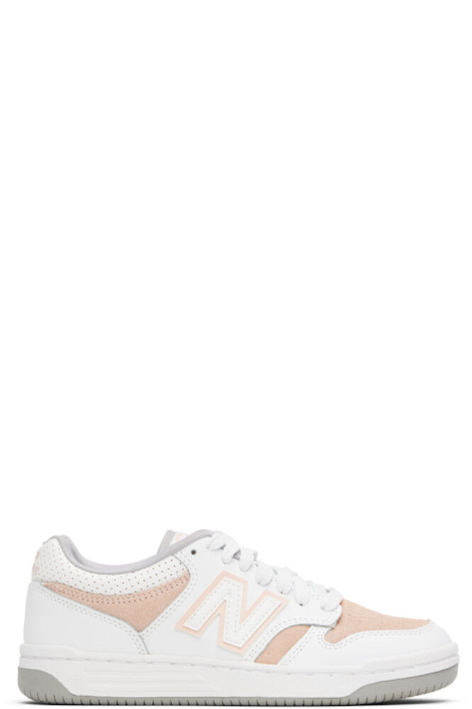 

Большие детские белые и розовые кроссовки 480 New Balance