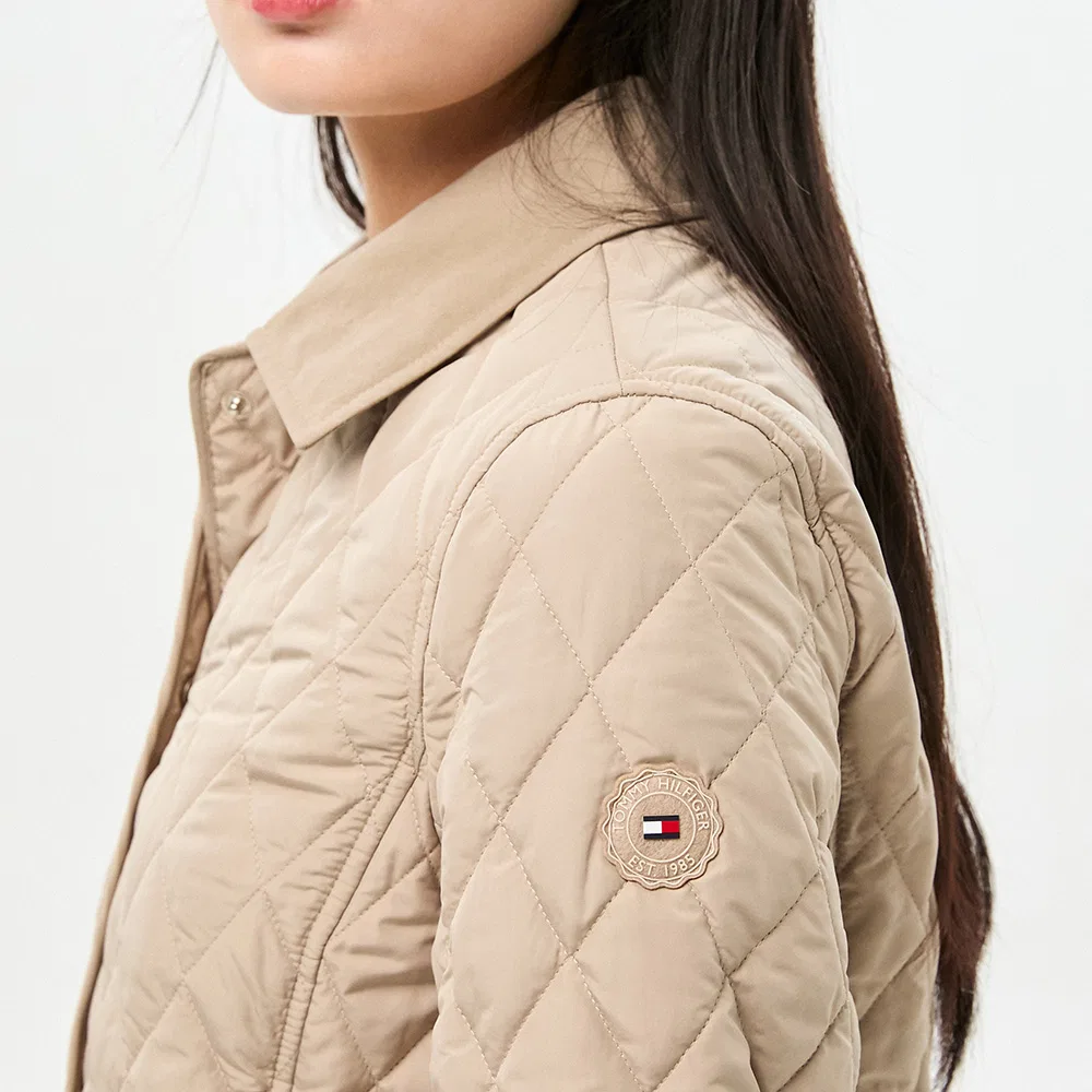 Женский стёганый жакет Diamond Slim бежевый от Tommy Hilfiger Women — фото 4