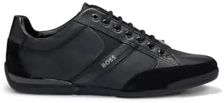 

Мужские кроссовки BOSS Saturn Lowp из смешанных материалов с искусственной кожей и замшей, черный