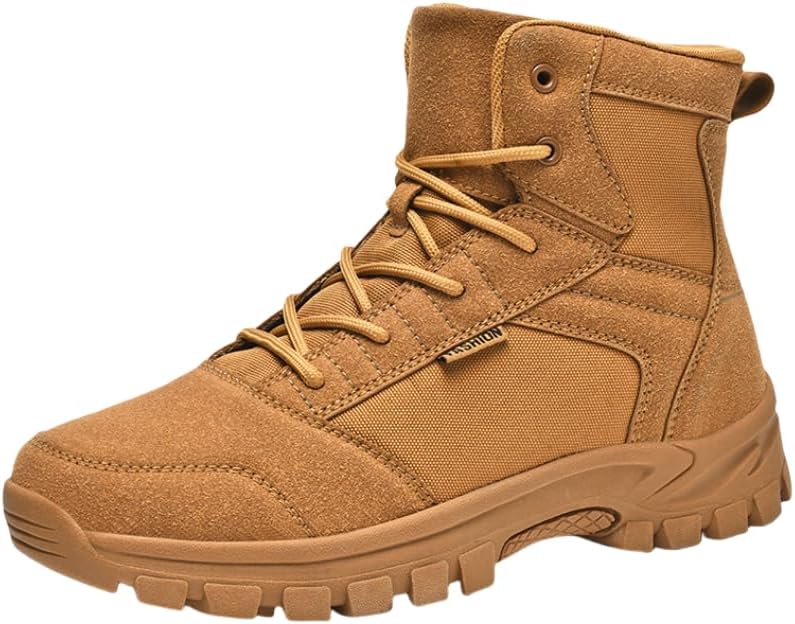 

Мужские ботинки больших размеров, походная обувь, удобные с нескользящей подошвой, на шнуровке, дышащие, для активного отдыха на свежем воздухе Hhhchpm, Sepia