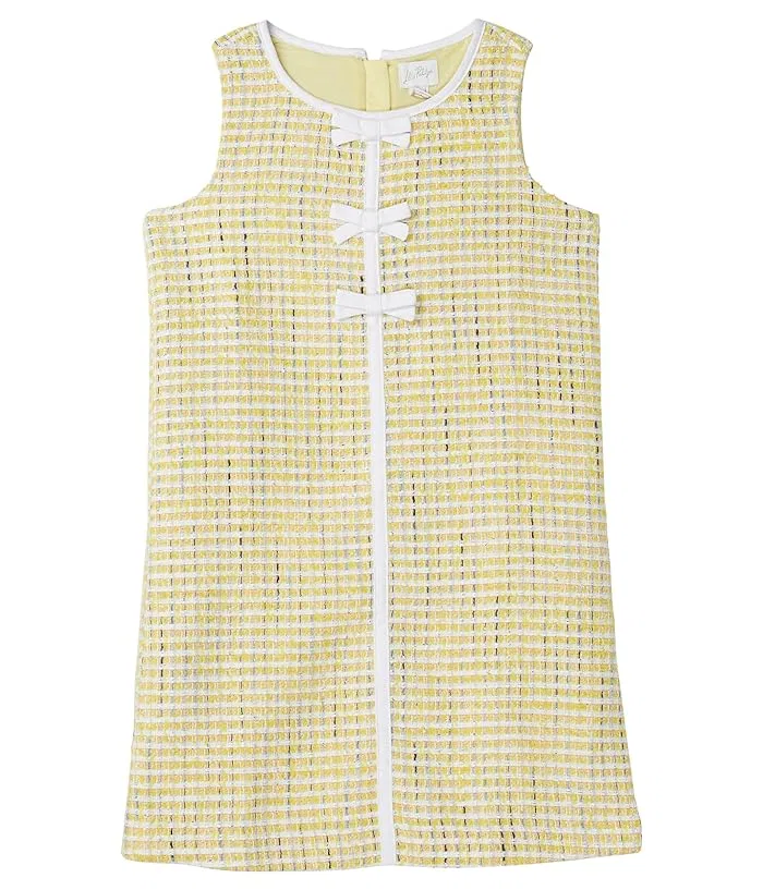 Платье с бантами Mini Aria Shift Lilly Pulitzer Kids, Resort White Mum Patch