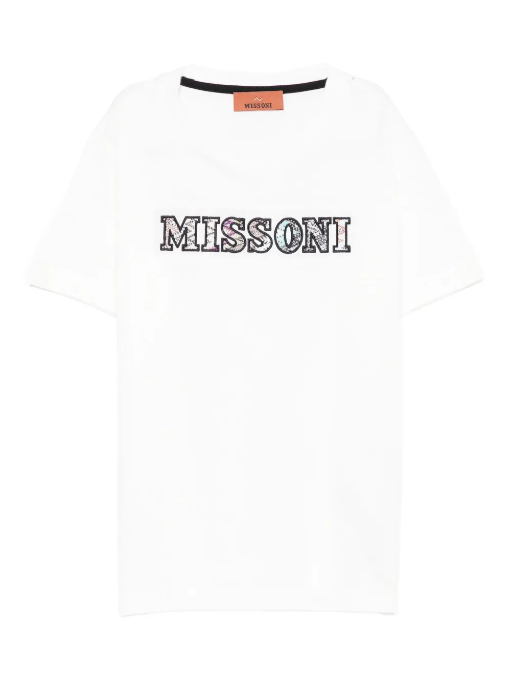 

Футболка с декорированным логотипом Missoni Kids, белый