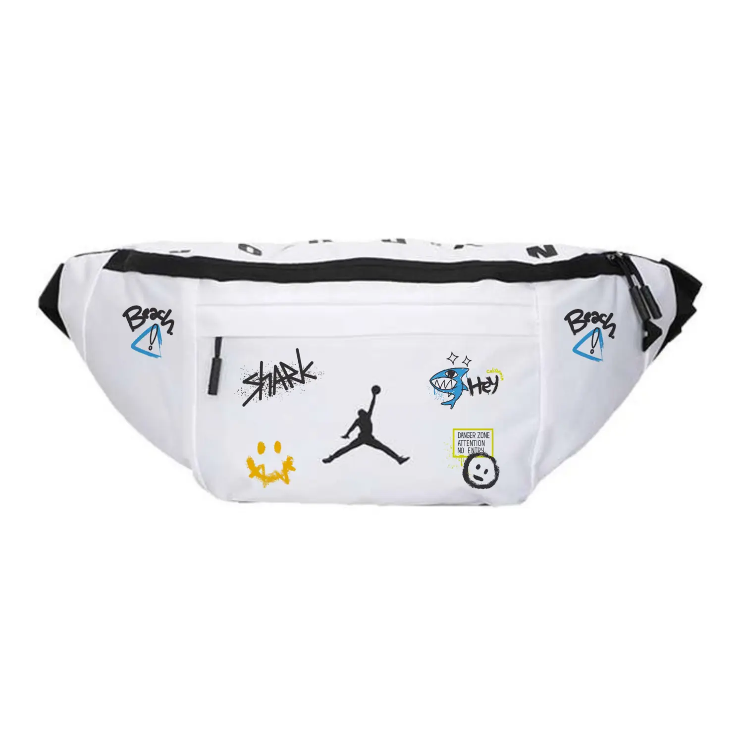 

Jordan Полиэстеровый поясной рюкзак унисекс белый, Letter Print