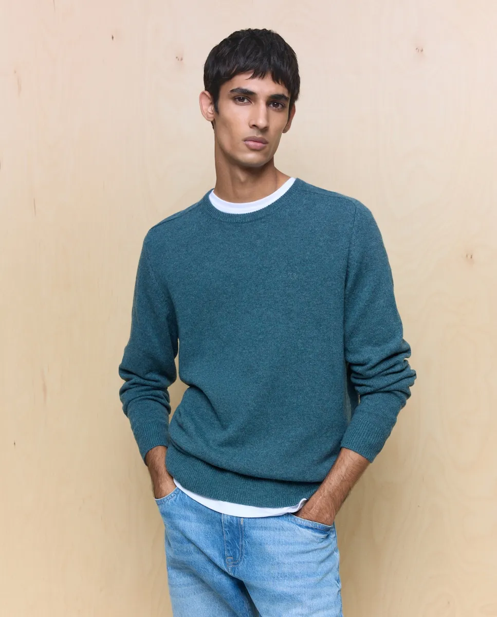 

Мужской свитер с круглым вырезом Easy Wear, бирюзовый