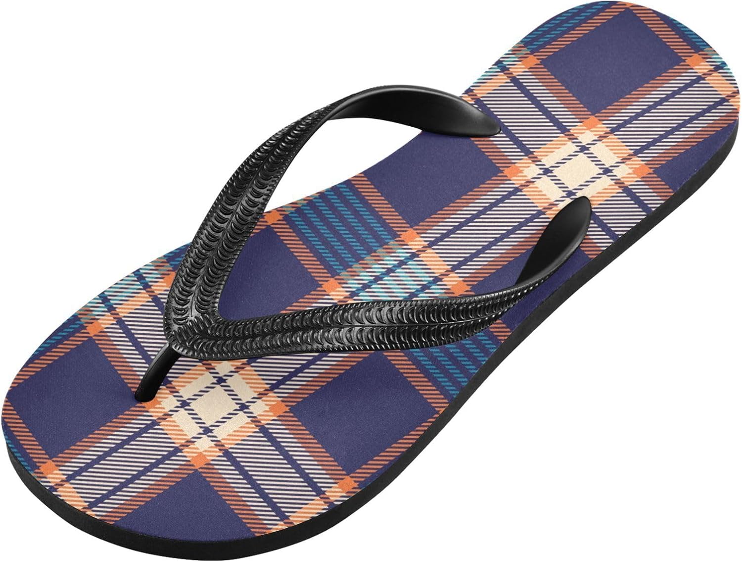 

Сине-бирюзовые клетчатые шлепанцы для пляжа, душа, резинескользящие летние тапочки для женщин и мужчин Sinestour