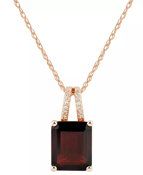 

Ожерелье с подвеской 18 дюймов из 14-каратного золота с цитрином (3 карата) и бриллиантами (также доступно с гранатом и аметистом) Macy'S, garnet