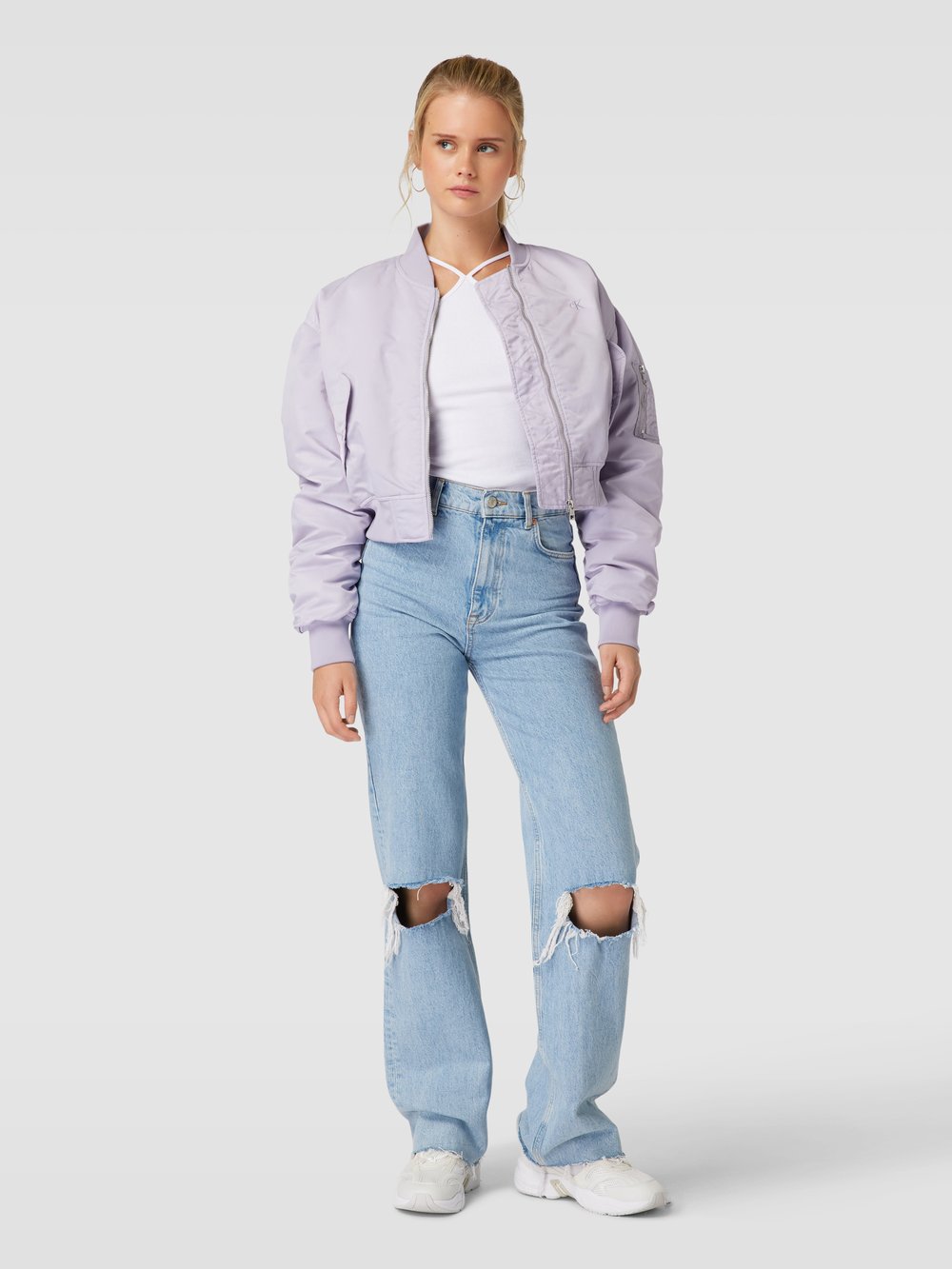 

Куртка-бомбер с пришитыми этикетками Calvin Klein Jeans, сиреневый