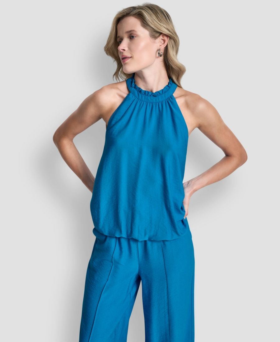 

Женский топ без рукавов с воротником-халтером DKNY, Ocean Blue