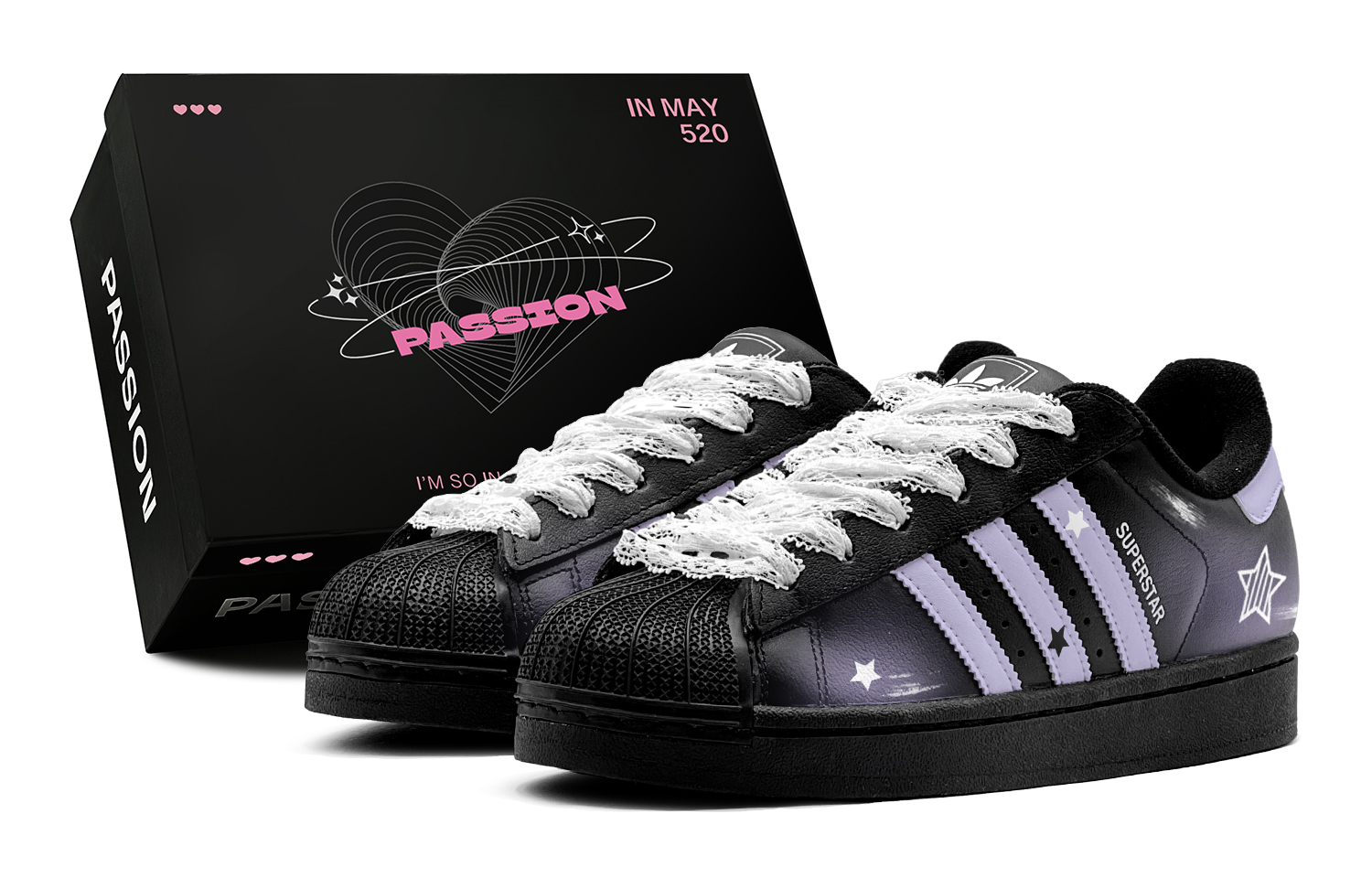 

Adidas Originals Superstar 2 Couple's, Purple Rhythm Shadow, Lace Shoelace Low top Skateboard Shoes Unisex Light Purple