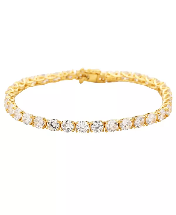 

Большой теннисный браслет Suzy Levian из стерлингового серебра с кубическим цирконием Suzy Levian New York, gold