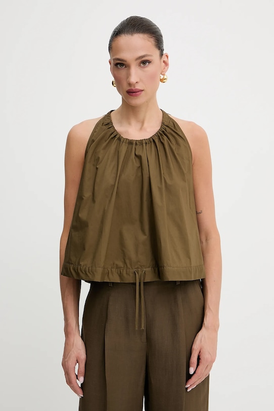 

Хлопковая блузка Pinko, коричневый
