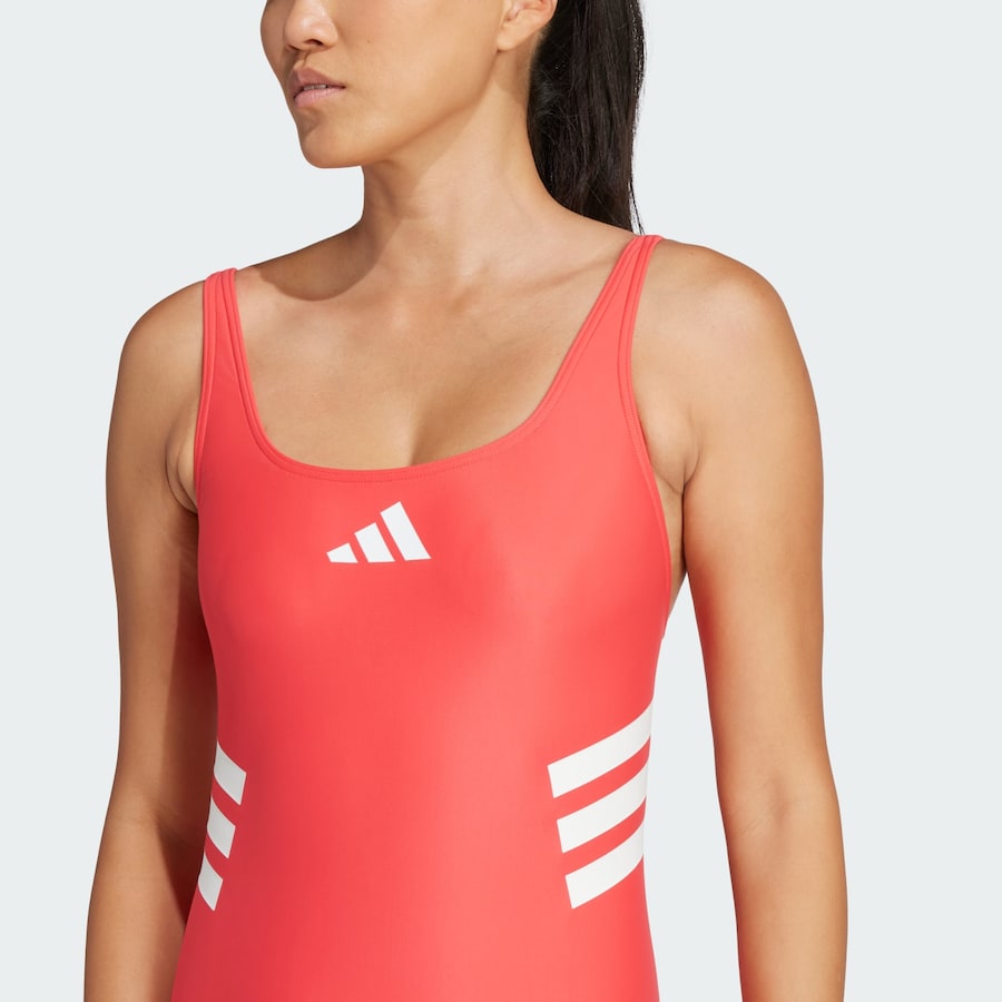 Купальник-бралетт для активного отдыха ADIDAS PERFORMANCE 3-Stripes U-back, светло-красный — фото 4