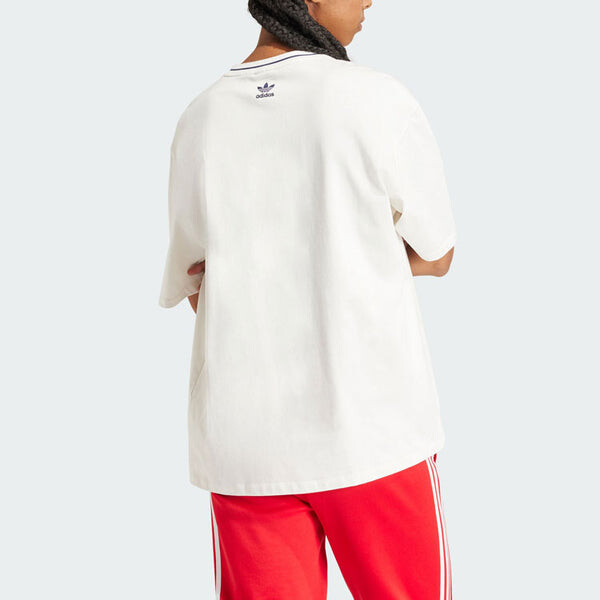 Футболка с большим логотипом, футболка азиатского размера Adidas, белый — фото 3