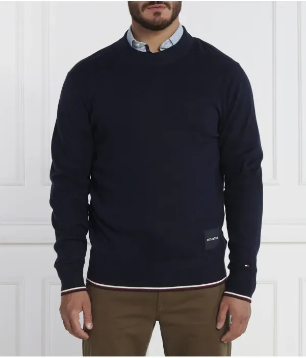 Монотипный свитер GS с набивкой regular fit Tommy Hilfiger, темно-синий