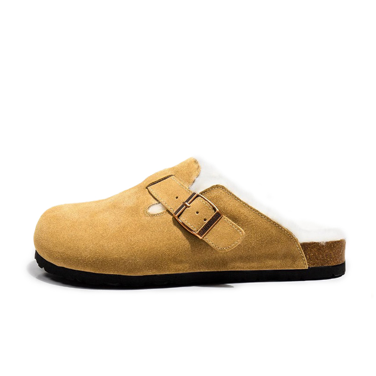 

Абразивостойкие противоскользящие тапочки с закрытым носком Unisex LIANGHUO, camel fleece-lined