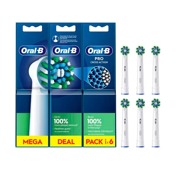 

Запасные части для головки зубной щетки Pro Cross Action Oral B, 6 UD