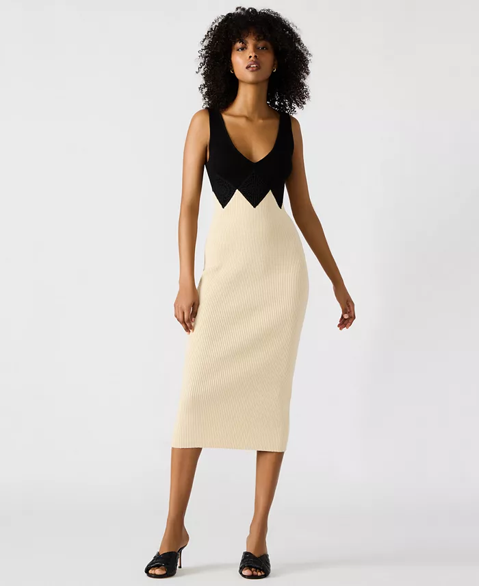 

Женское платье-миди Prunella Colorblock Steve Madden, черный